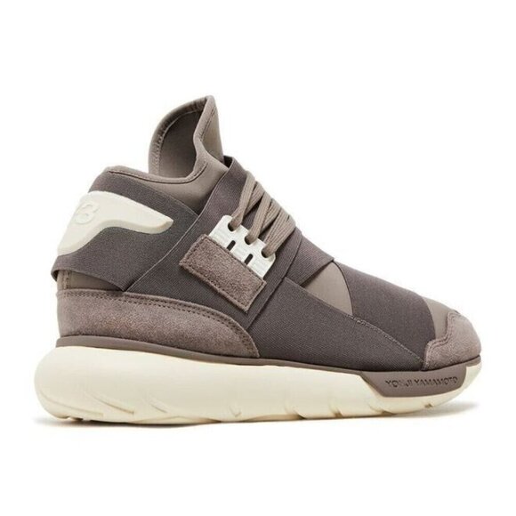 Y-3 Adidas Qasa High Sneaker 40 7 Mens Brown Cream Yohji Yamamoto New - Picture 10 of 11